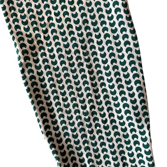 Women's High Rise Slim fit Ankle Pants Green & White Half Moon Print Size 10 - Picture 4 of 6